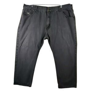 Rocawear Mens Classic Fit Straight Black Denim Jeans 48x32 Y2K Baggy Flap Pocket